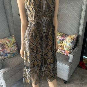 BRAND NEW BCBG(P6) MAXAZRIA METALLIC PARTY DRESS SIZE 12